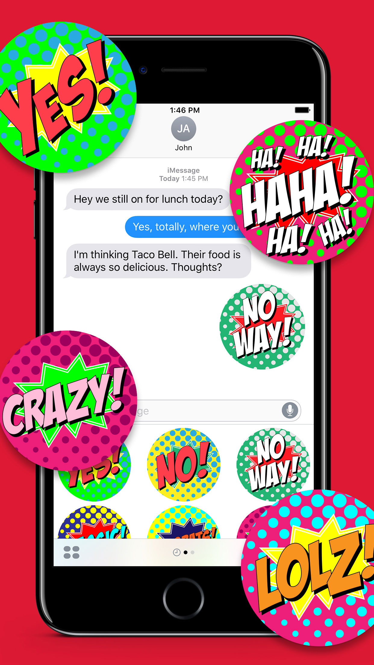 Sassy Superhero iMessage Stickers Display