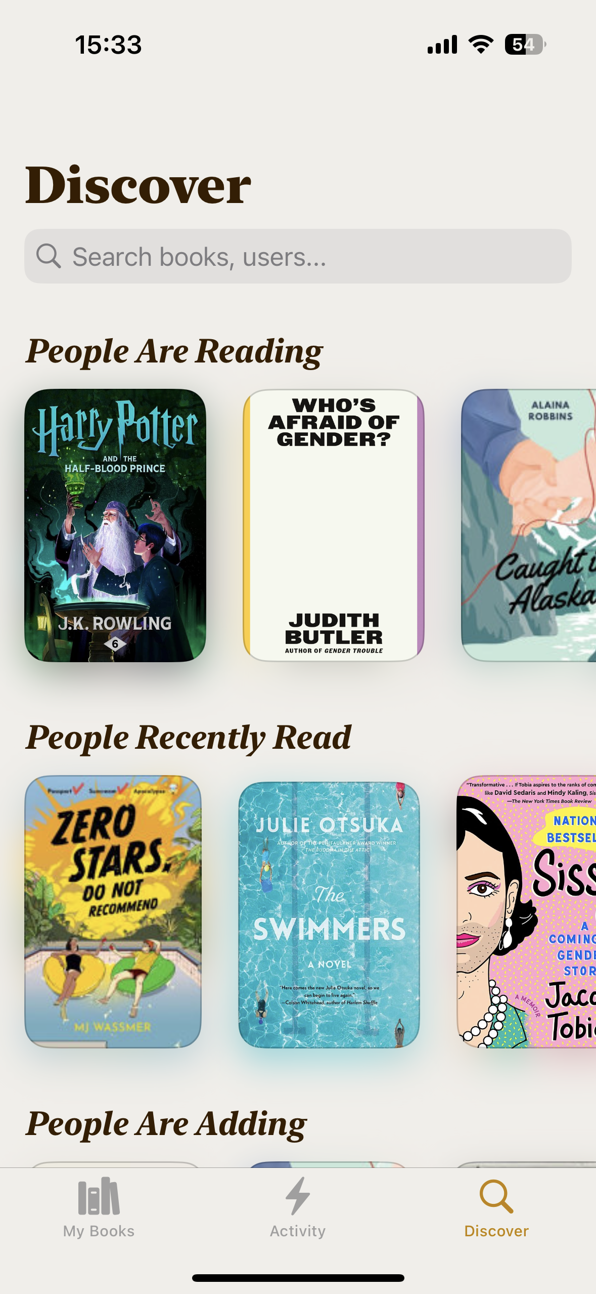 Discover View within Bookmark App