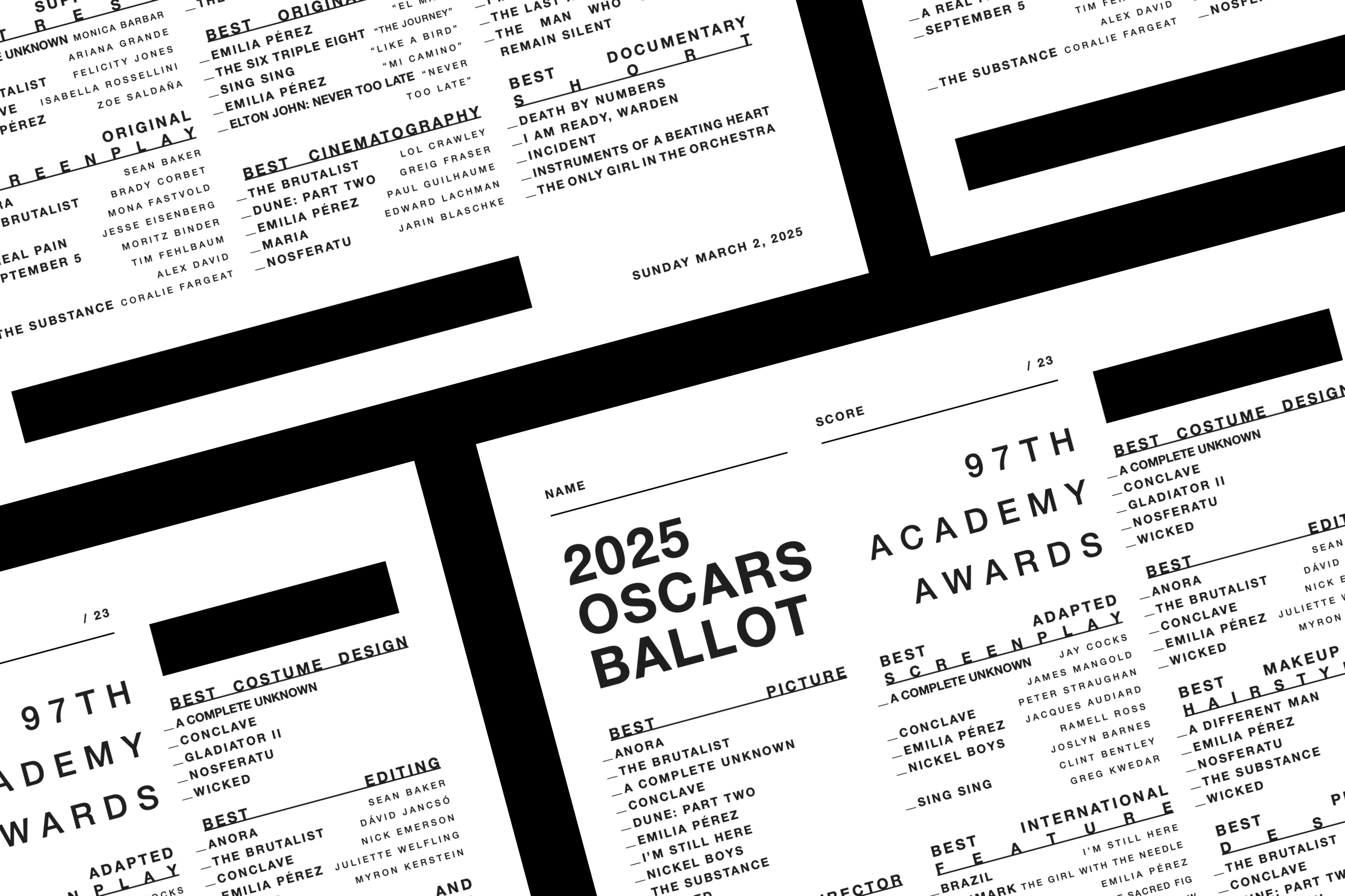 Oscars Ballot composition